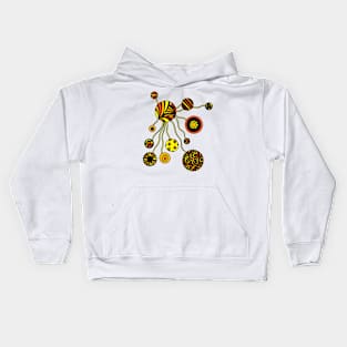 Spores in Red Orange and Yellow Kids Hoodie